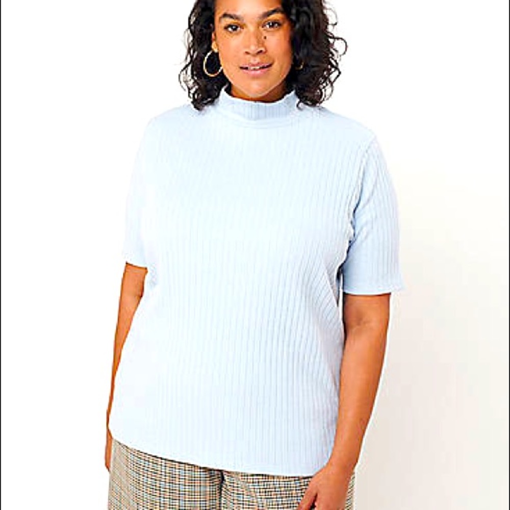 NWT LOFT Plus Ribbed Mock Neck Top